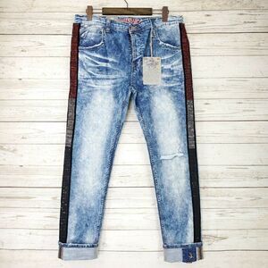 Smugglers Moon Handcrafted Color Block Rhinestone 5 Pocket Jeans Mens Size 40x33